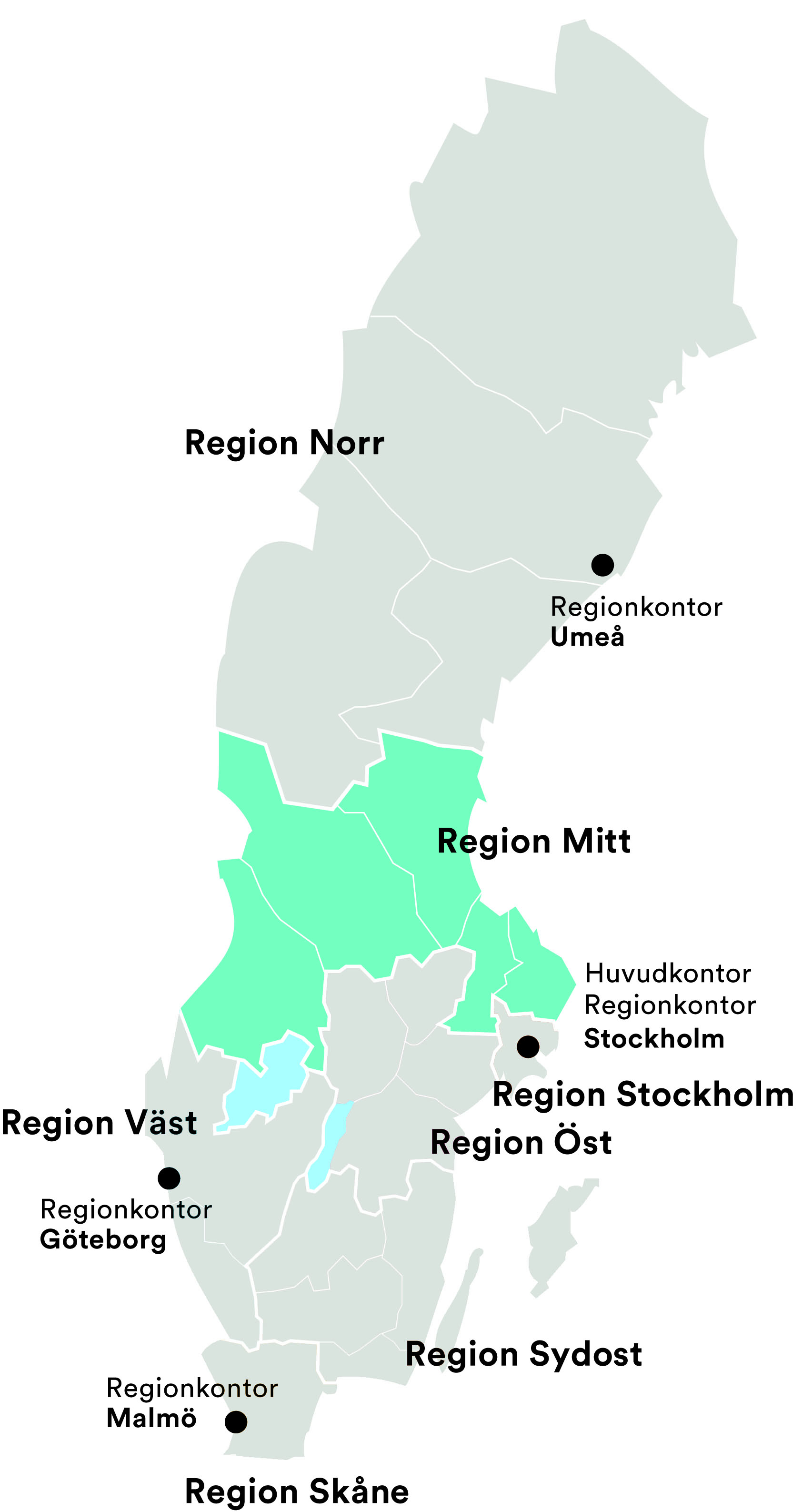 Karta region Mitt
