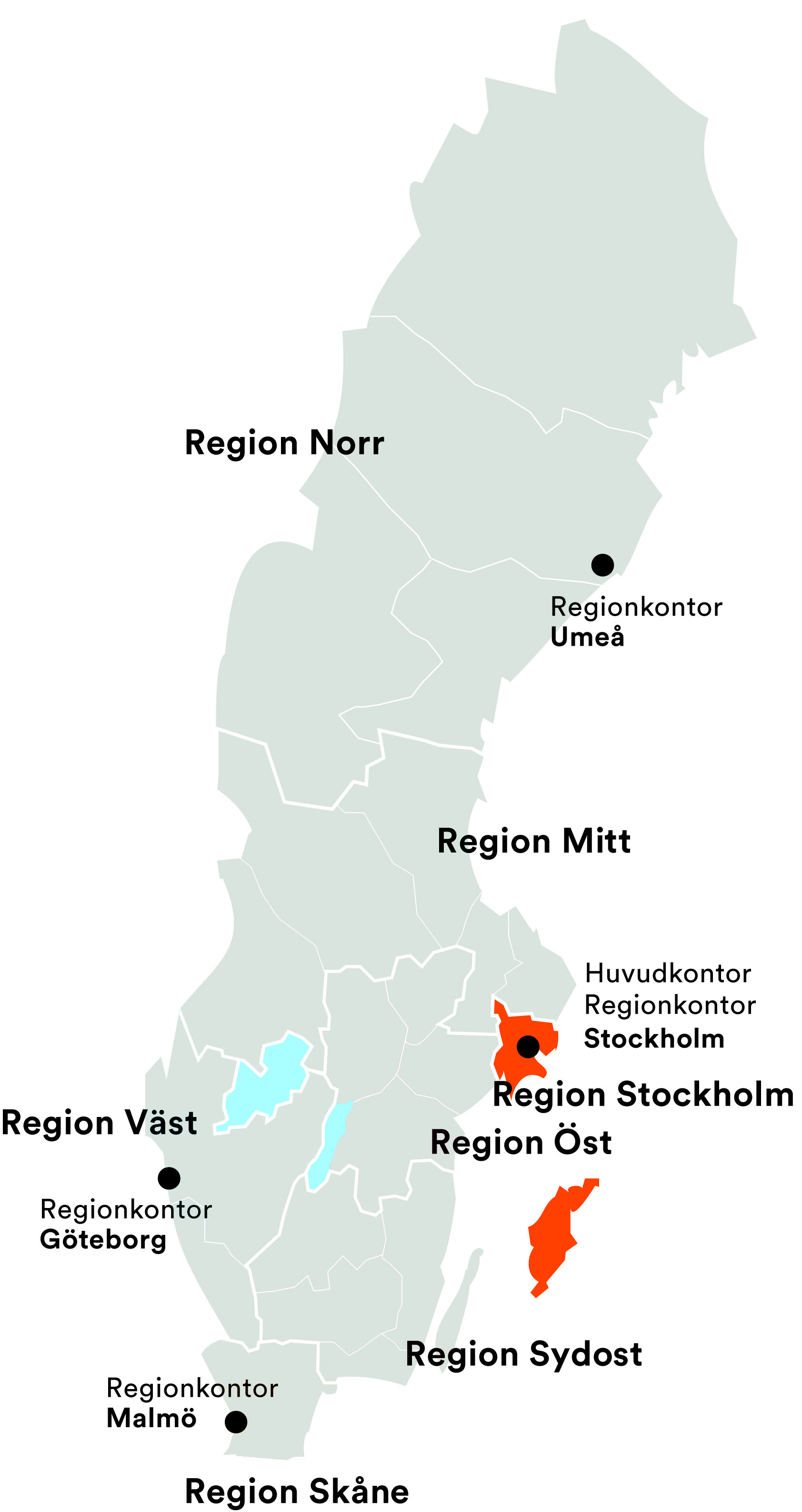 Karta region Stockholm